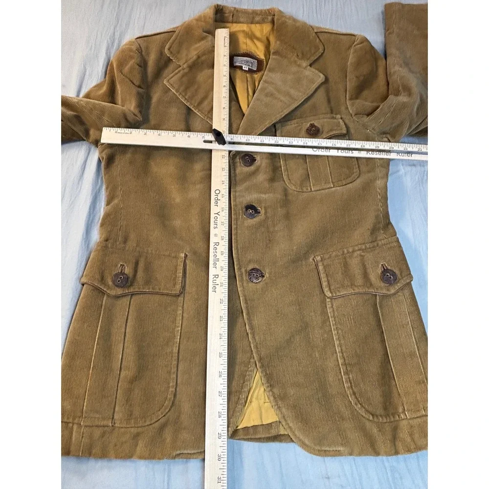 Vintage 70s cortefiel corduroy jacket men's 41 medium tan safari